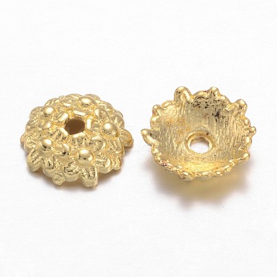 Tibetan Style Bead Caps TIBEB-LF1650Y-G-FF-1