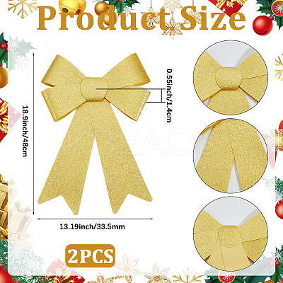 Christmas PVC Glitter Bowknot AJEW-SP0003-72C-02-1