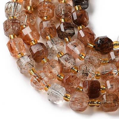 Natural Black Gold Rutilated Quartz Beads Strands GG-CBABD99-03A-1