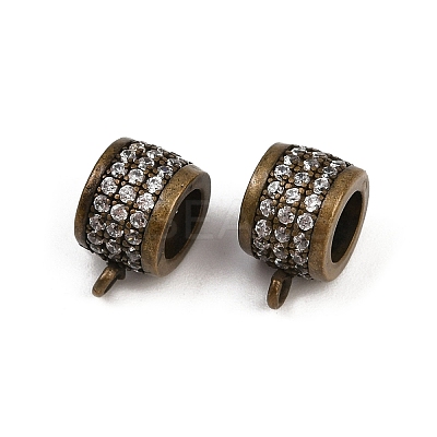Brass Micro Pave Cubic Zirconia Tube Bails ZIRC-M075-05AB-A-NR-1