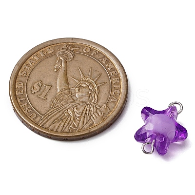 Transparent Acrylic Star Connector Charms PALLOY-JF02814-1