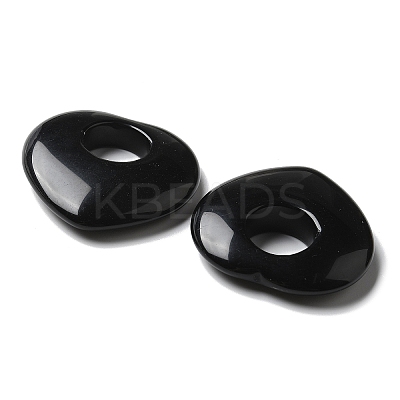 Natural Obsidian Hollow Pendants G-C167-06F-1