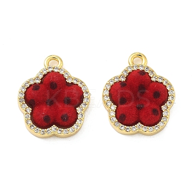 Brass Micro Pave Cubic Zirconia Pendants KK-C158-03C-G-1