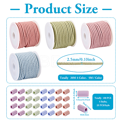 DIY Macaron Color Hair Ties Making Kit DIY-TA0004-55-1
