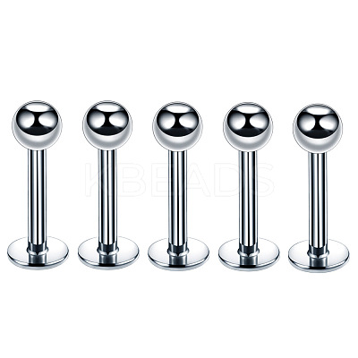 304 Stainless Steel Round Internally Threaded Labrets for Women Men WG9B6EB-01-1