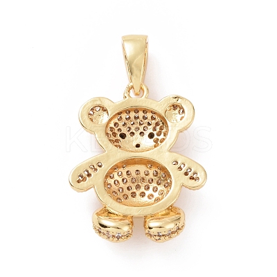 Brass Cubic Zirconia Pendants ZIRC-K089-16G-01-1