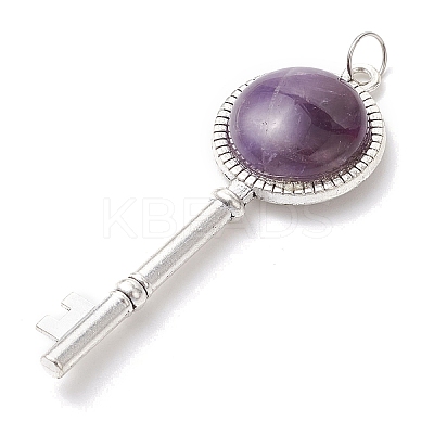 Natural Amethyst/Rose Quartz/Lapis Lazuli/Synthetic/Opalite/Black Stone Big Pendants PALLOY-JF02880-1