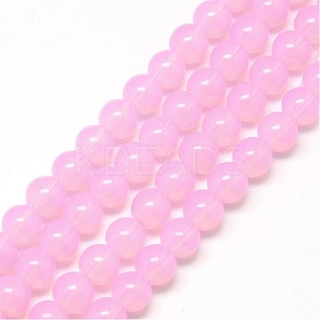 Baking Painted Glass Beads Strands DGLA-Q023-10mm-DB3-1