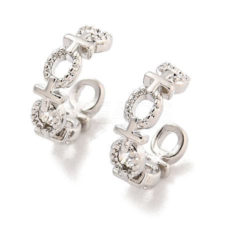 Female Symbol Rack Plating Brass Cuff Earrings for Women Men EJEW-Q803-01P-1