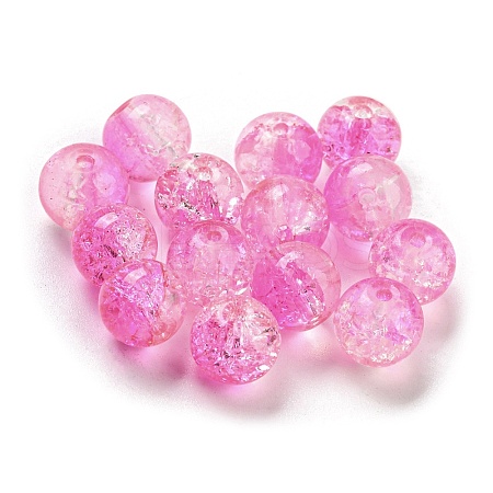 Transparent Spray Painting Crackle Glass Beads GLAA-L046-01B-37-1