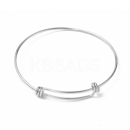 Non-Tarnish Adjustable 304 Stainless Steel Bangles Making MAK-F286-01P-1