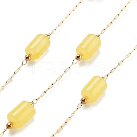 Handmade Column Synthetic Amber Beaded Chains CHS-P019-10G-1