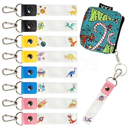PU Leather & Cotton Name Marker Keychain AJEW-WH0514-021-1