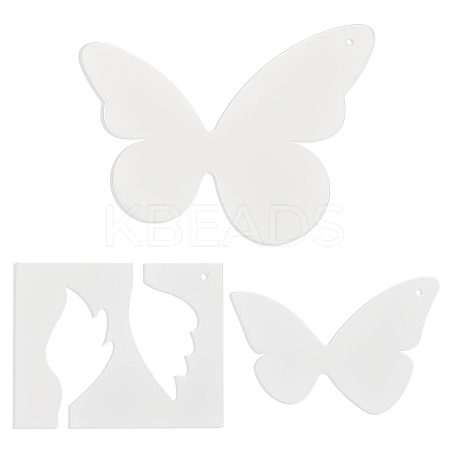 3Pcs 3 Styles Acrylic Quilting Templates AJEW-DR0001-72-1