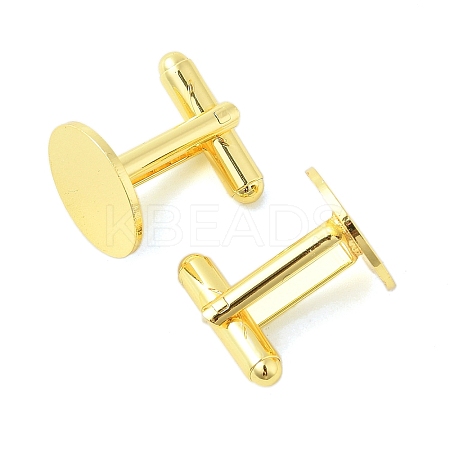 Rack Plating Brass Cuff Button KK-L151-10G-1