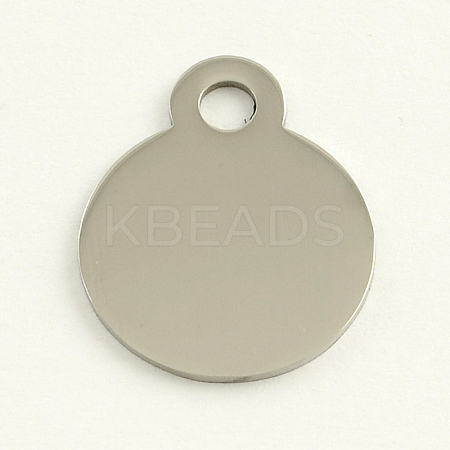 201 Stainless Steel Flat Round Stamping Blank Tag Pendants STAS-R064-04-1