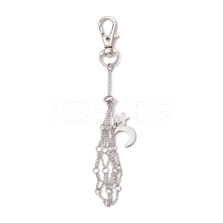 Moon Alloy Swivel Lobster Claw Clasps & Brass Cable Chains AJEW-JB01337-03-1