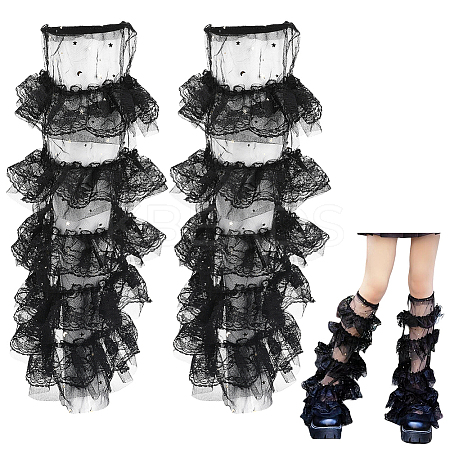 Polyester Lace Leg Sleeves AJEW-WH20080-23A-1