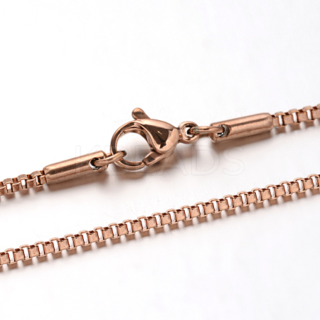 304 Stainless Steel Box Chain Venetian Chain Necklaces LS-NJEW-I065-13B-1