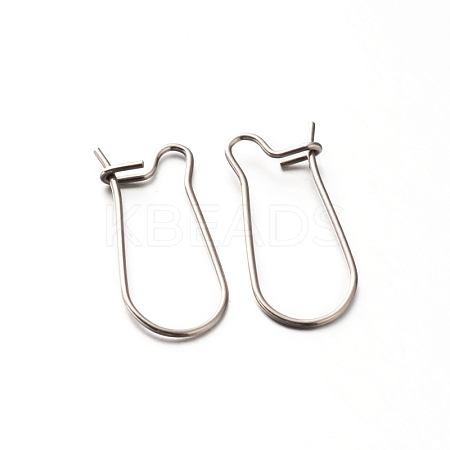 304 Stainless Steel Hoop Earrings Findings Kidney Ear Wires STAS-E088-20-1