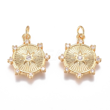 Brass Micro Pave Cubic Zirconia Pendants ZIRC-G168-50G-1
