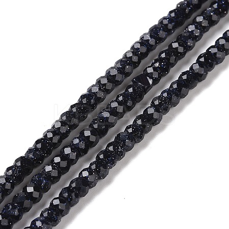 Synthetic Blue Goldstone Beads Strands G-H280-07-1