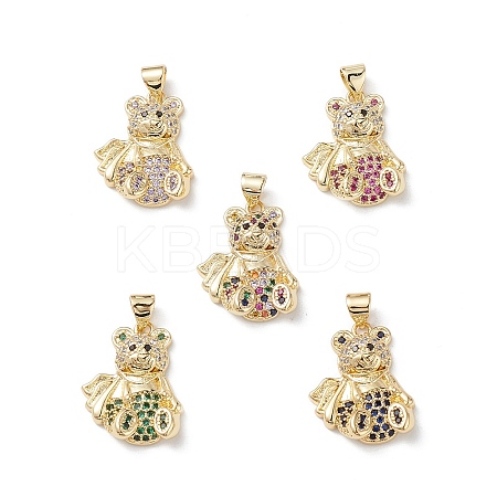 Brass Micro Pave Cubic Zirconia Pendants KK-M240-16-1