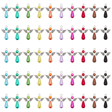 ABS Plastic Imitation Pearls Pendants KY-WH0004-14AS-1
