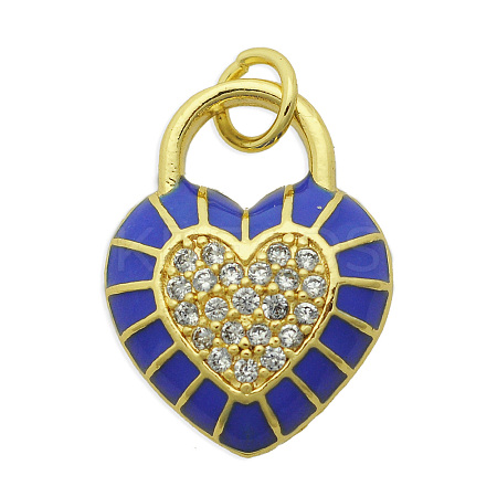 Brass Micro Pave Clear Cubic Zirconia Pendants KK-N241-LA824-1-NR-1