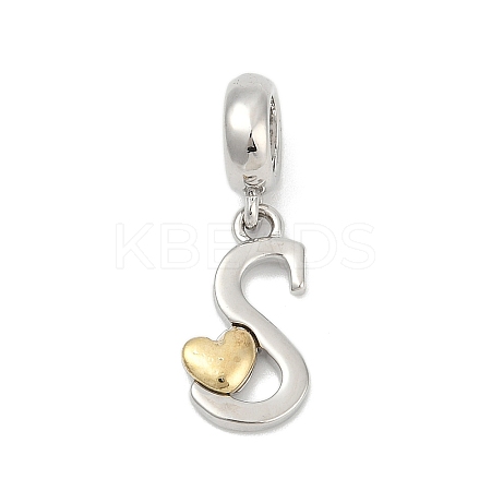 Brass European Dangle Charms LS-KK-Z097-01S-GP-1