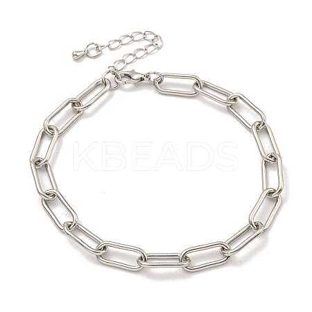Brass Paperclip Chains Bracelets for Women BJEW-G703-09P-1