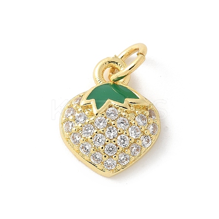 Brass Micro Pave Cubic Zirconia Pendants KK-P294-44G-1