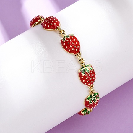 Brass Micro Pave Cubic Zirconia Link Bracelets for Women BJEW-D362-01G-1