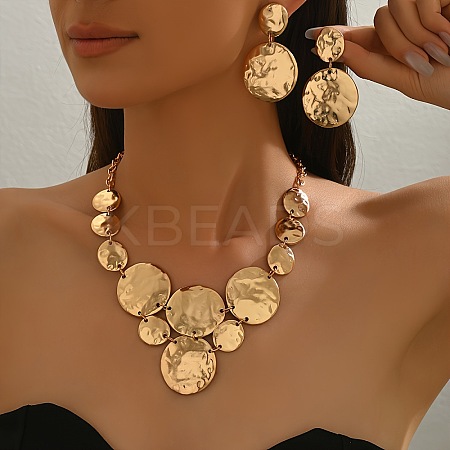 Alloy Pendant Necklaces & Stud Dangle Earrings Sets for Women FS-WG70423-01-1
