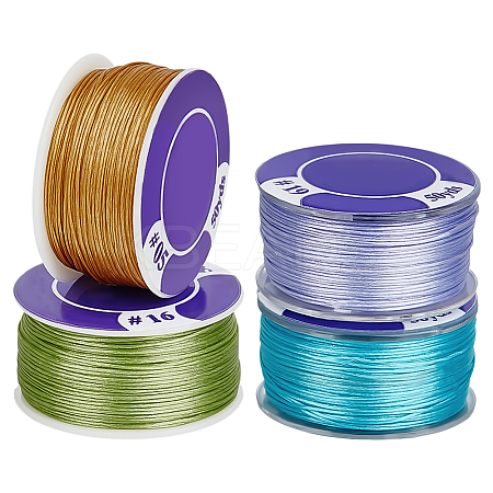 4 Rolls 4 Colors Special Coated Nylon Beading Threads for Seed Beads OCOR-PH0006-50A-1