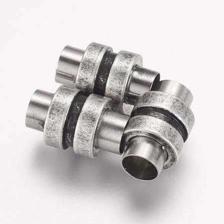 304 Stainless Steel Magnetic Clasps with Glue-in Ends STAS-F124-02AS-1