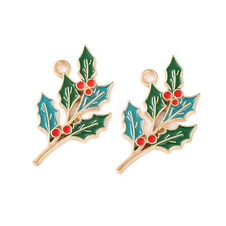 Golden Plated Alloy Enamel Pendants ENAM-Z017-03G-1