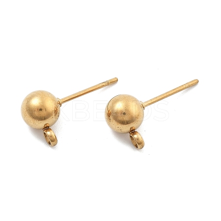 304 Stainless Steel Ball Post Stud Earring Findings STAS-Z035-01G01-B-1