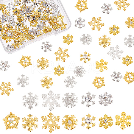 96Pcs 7 Styles Christmas Themed Alloy Cabochons MRMJ-OC0002-34-1