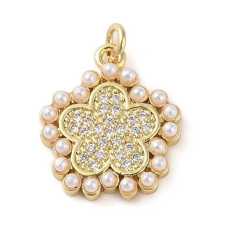 Brass Micro Pave Clear Cubic Zirconia Pendants KK-Q813-08A-G-1