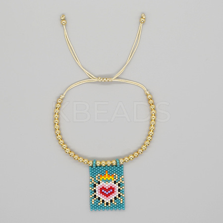 Bohemian Style Brass Bead Braided Bead Bracelets DK2646-3-1