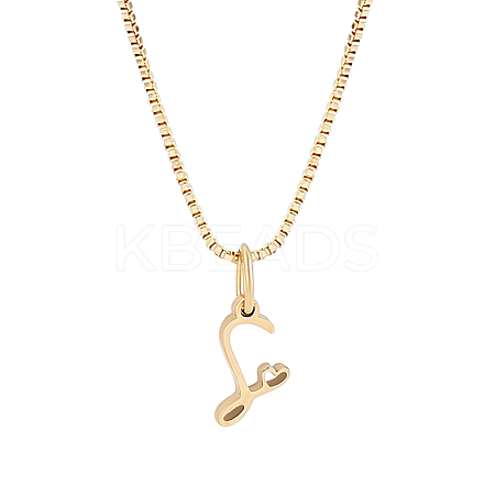 1pc Brass Chain & 304 Stainless Steel Letter Pendant Necklaces NJEW-LP0001-40S-G-1
