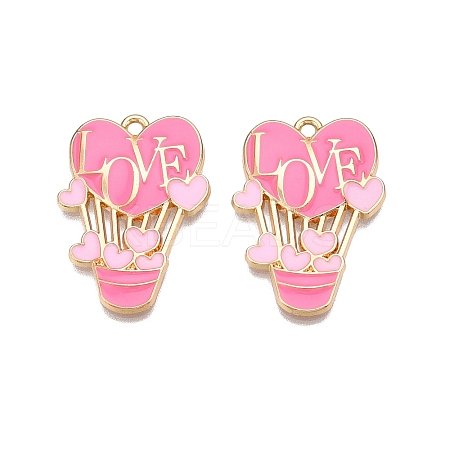 Rack Plating Alloy Enamel Pendants ENAM-N056-428A-1