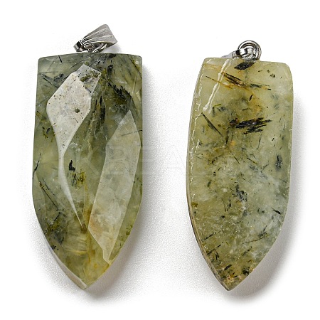 Natural Prehnite Pointed Pendants G-M405-07P-02-1