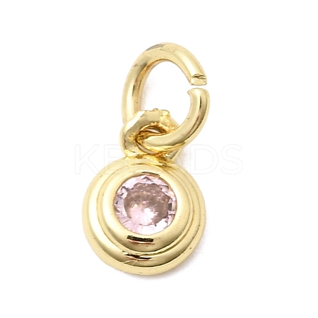 Brass Cubic Zirconia Charms KK-G554-02B-03-1