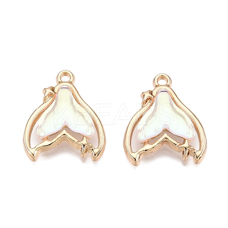 Rack Plating Alloy Glass Pendants FIND-N005-14B-1