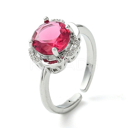 Bass Micro Pave Cubic Zirconia Ring RJEW-Z033-19B-1