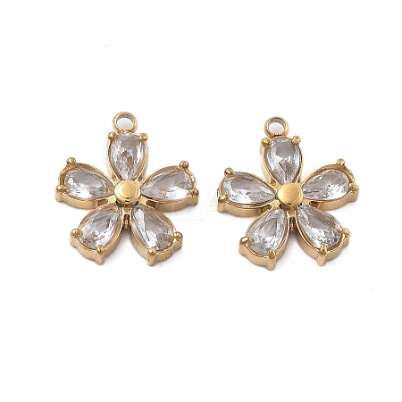 304 Stainless Steel Micro Pave Cubic Zirconia Charms STAS-Z121-43A-G01-1