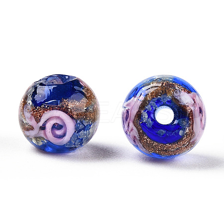 Luminous Handmade Gold Sand Lampwork Beads LAMP-T021-03P-1