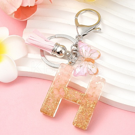 Resin & Acrylic & Faux Suede Tassel Keychain KEYC-YW00123-08-1